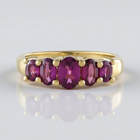 Bague en argent et Grenat magenta