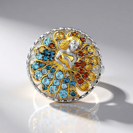 Anello in argento con Citrino (Gems en Vogue)