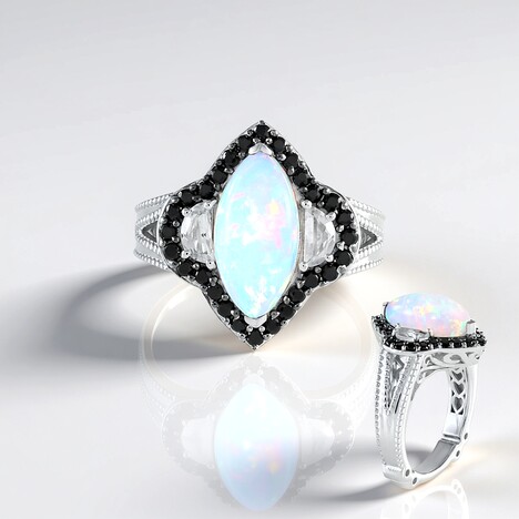 Anello in argento con Opale di Welo (Dallas Prince Designs)