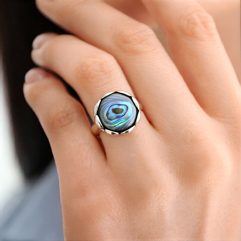 Anillo en plata con Concha de Abalone (Art of Nature)