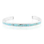 Zilveren armband met Blauwe Kingman Mohave Turkooisen (Jones Lee)