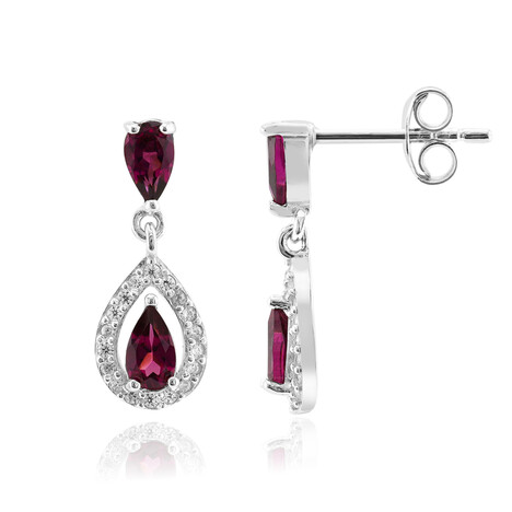 Pendientes en plata con Rodolita