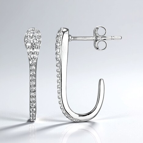 Orecchini in argento con Topazio Bianco (Adela Silber)
