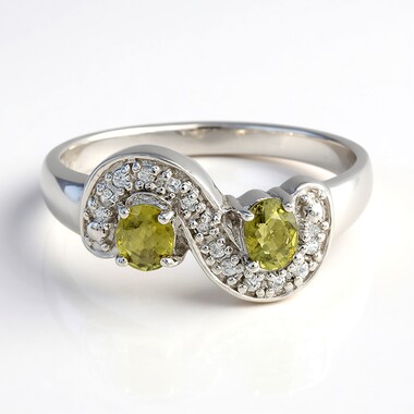 Bague en argent et Tourmaline cuprifère