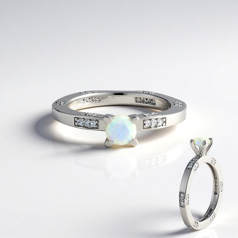 Anello in argento con Opale di Welo
