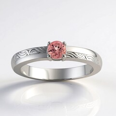 Anello in argento con Tormalina Rosa Brasiliana