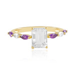 Zilveren ring met een witte topaas