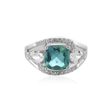 Anello in argento con Fluorite Petrolio del Belgio