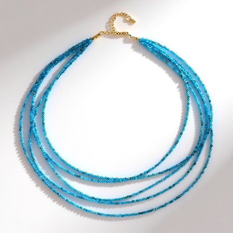 Collana in argento con Apatite Blu Neon