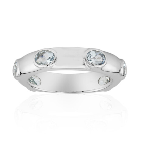 Brasilianischer Aquamarin-Silberring