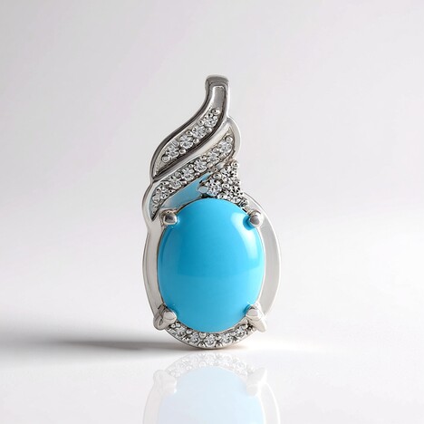 Pendentif en argent et Turquoise Sleeping Beauty