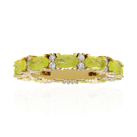 Gelber Pastell-Quarz-Silberring