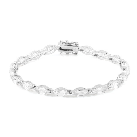 White Topaz Silver Bracelet