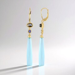 Orecchini in argento con Calcedonio Acqua