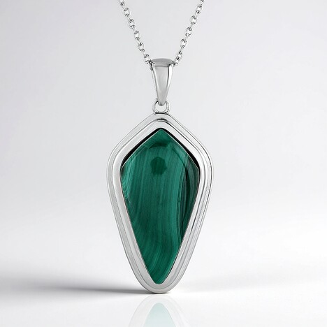 Collana in argento con Malachite