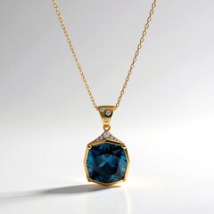 Collana in oro con Topazio Blu Londra