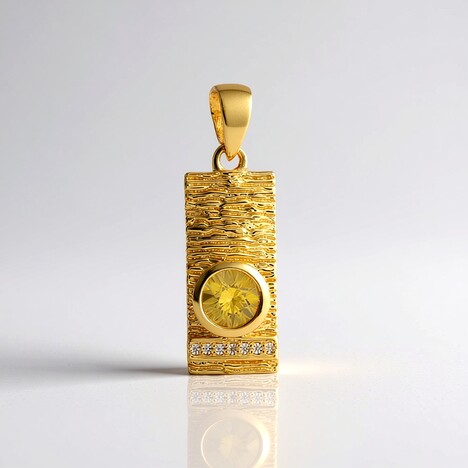 Ciondolo in argento con Zircone Giallo