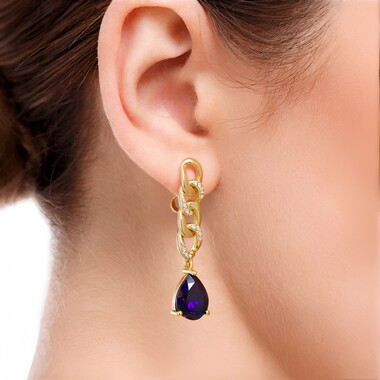 9K Mezezo Opal Gold Earrings (de Melo Gold)