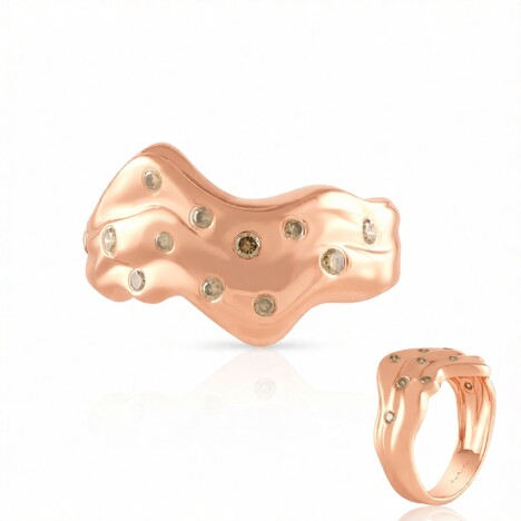 Bague en argent et Diamant champagne I2 (de Melo Essence)