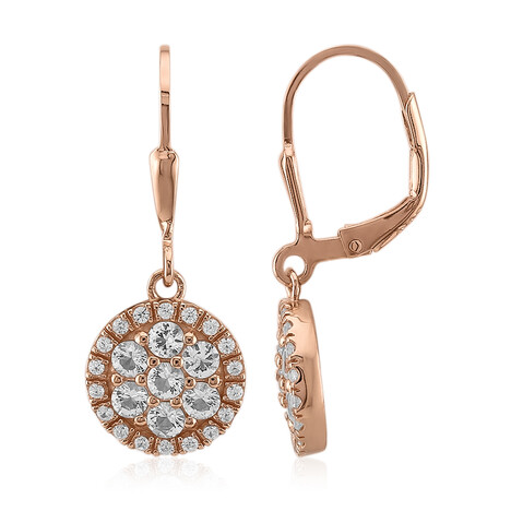 Pendientes en plata con Topacio blanco