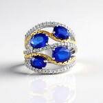 Anello in argento con Spinello Cobalto (Gems en Vogue)