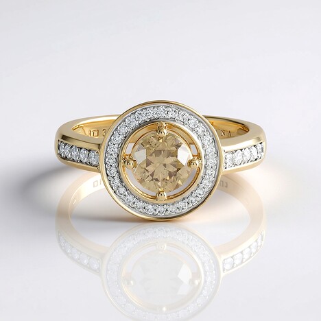Anello in oro con Diamante Cioccolato I2 (SUHANA)