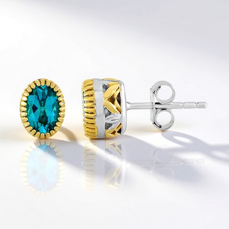 Orecchini in argento con Topazio Blu Paraiba (Gems en Vogue)