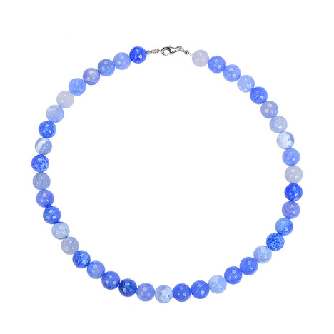 Collana in argento con Agata Blu