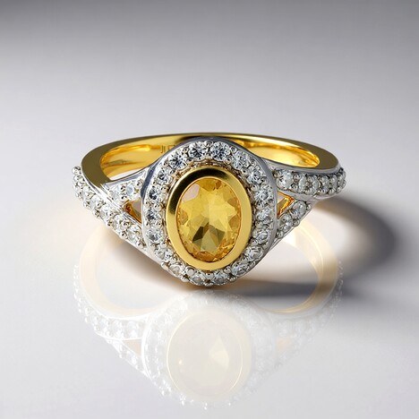 Anello in argento con Berillo Giallo