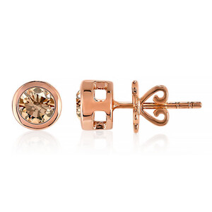 Gouden oorbellen met VS1 Argyle-Rose de France-Diamanten (Annette)