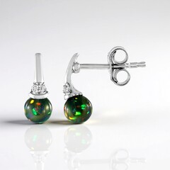 Orecchini in argento con Opale Mezezo (de Melo Essence)