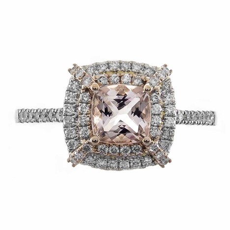 14K AAA Morganite Gold Ring (CIRARI)