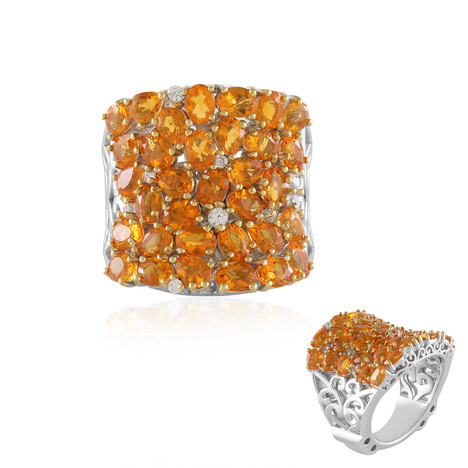 Mexican Fire Opal Silver Ring (Dallas Prince Designs)