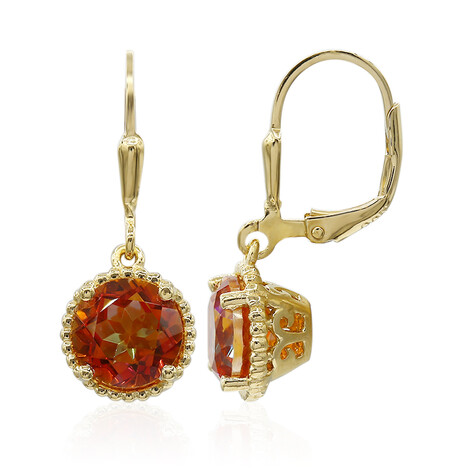 Abendroter Mystik-Quarz-Silberohrringe