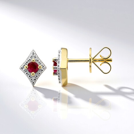 Orecchini in oro con Berillo Rosso