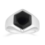 Zilveren ring met een zwarte onyx