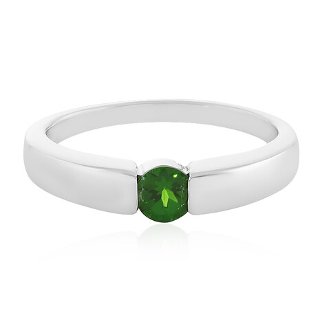 Bague en argent et Diopside de Russie