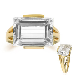 Gouden ring met een witte kwarts (CIRARI)