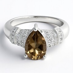 Anello in argento con Quarzo Fumè