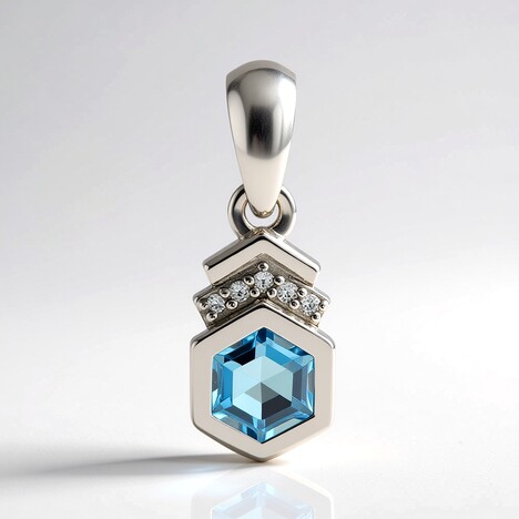 Ciondolo in argento con Topazio Blu Svizzero (Pallanova)