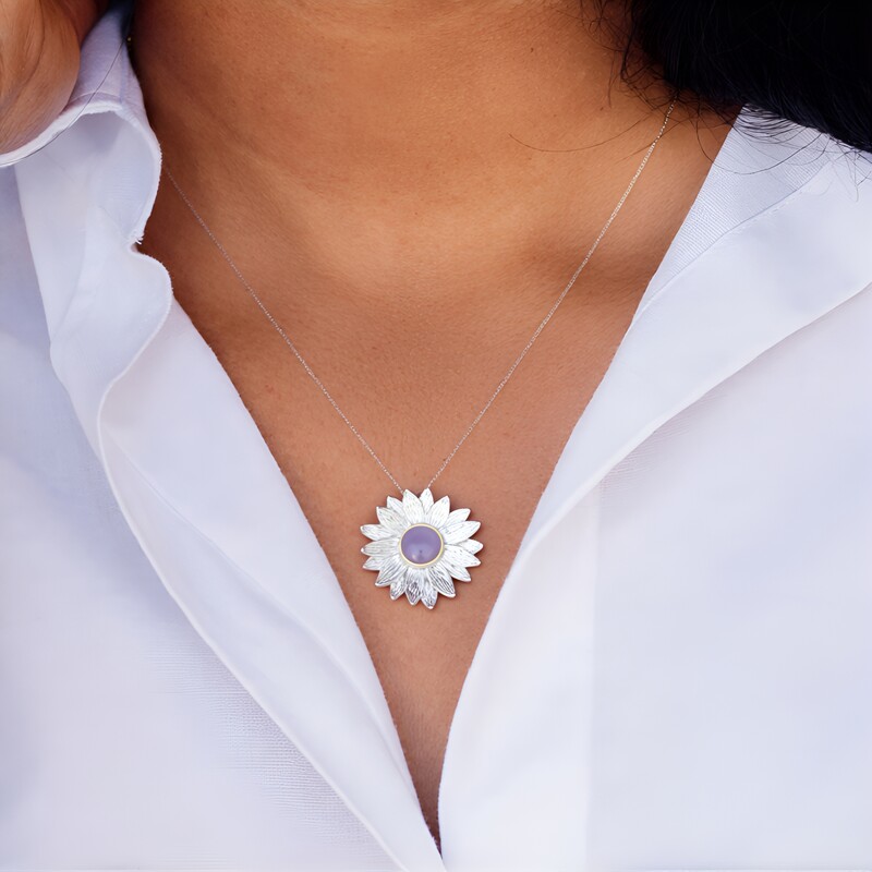 Lavender Jade Silver Pendant (MONOSONO COLLECTION)