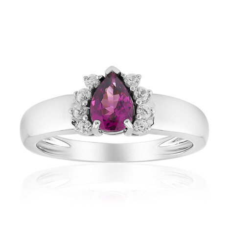 Anillo en plata con Granate Magenta