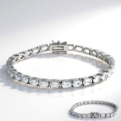 Bracelet en argent et Topaze blanche