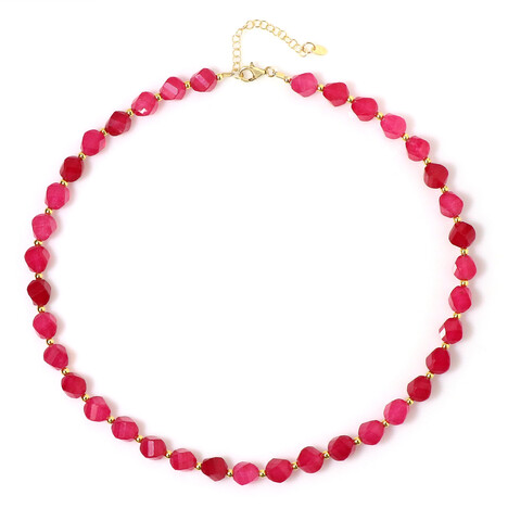 Fuchsia-Quarz-Silberhalskette