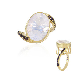 Anillo en plata con Cuarzo azul lunar