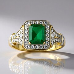 Anello in oro con Smeraldo Zambia