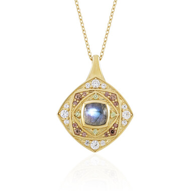 Collana in argento con Labradorite Verde Maniry (KM by Juwelo)