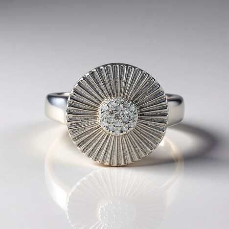 Anello in argento con Diamante I2 (H)