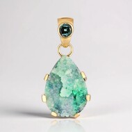Drusen-Gem Silica-Silberanhänger (Bali Barong)