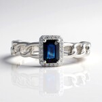Anello in oro con Zaffiro Ceylon Blu